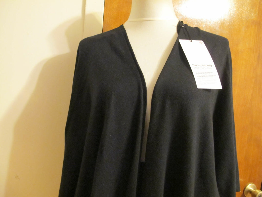 Lululemon women’s black athletic free to coast wrap cardigan OS