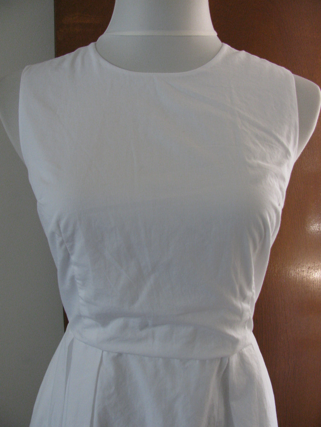 Gap women's white pleated detailed lined cotton dress size 2 