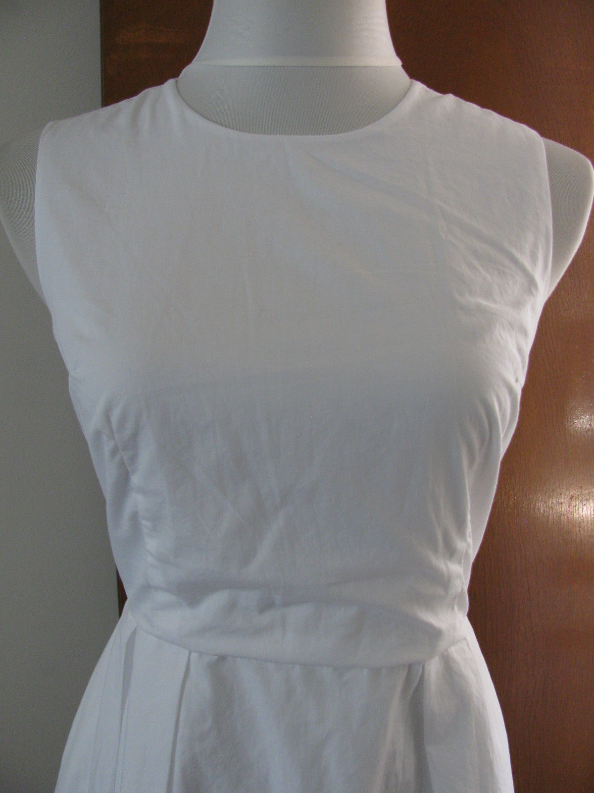 Gap women's white pleated detailed lined cotton dress size 2 