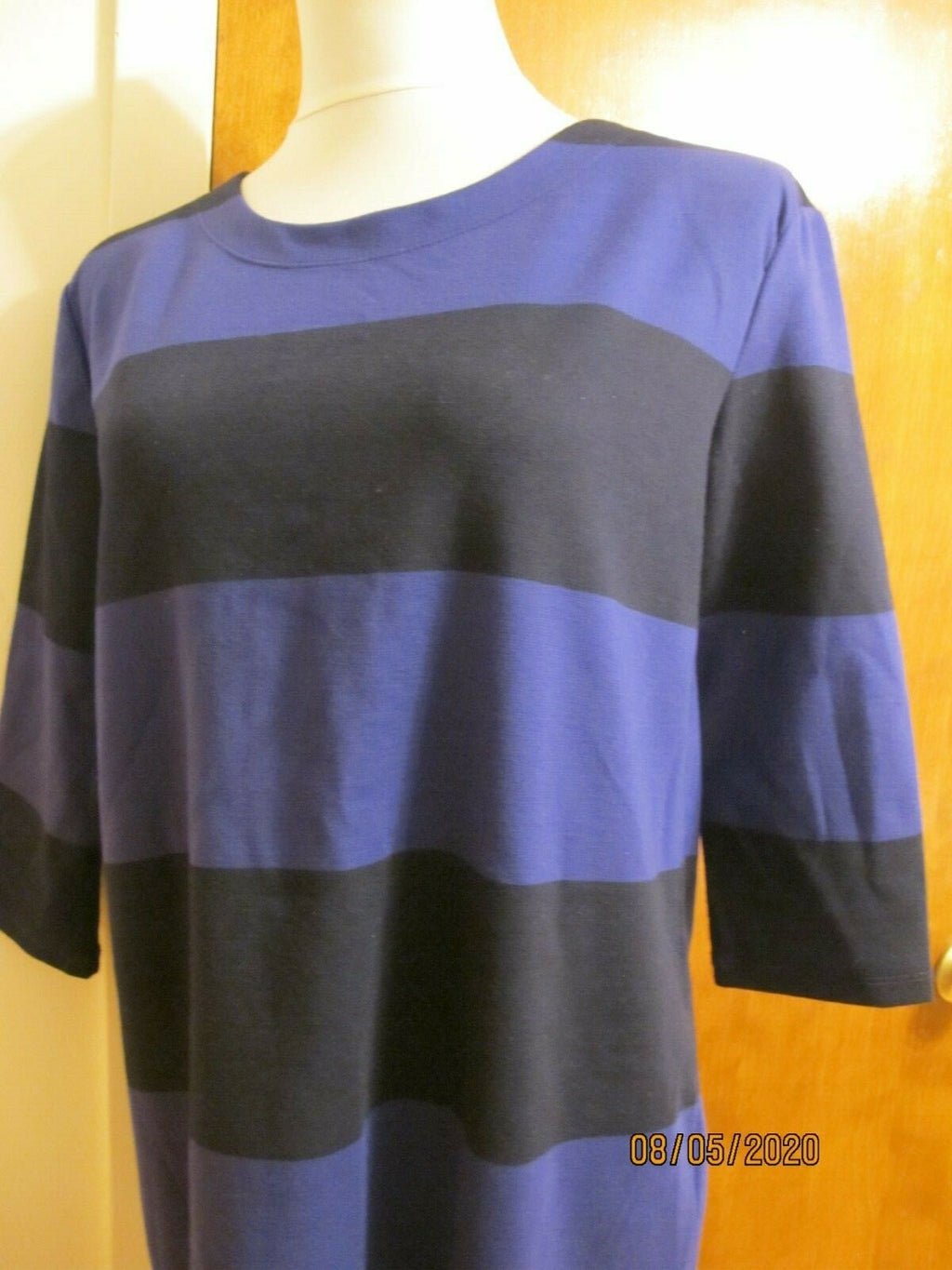 Gap Women's Striped Black Purple Sweater Dress Small 