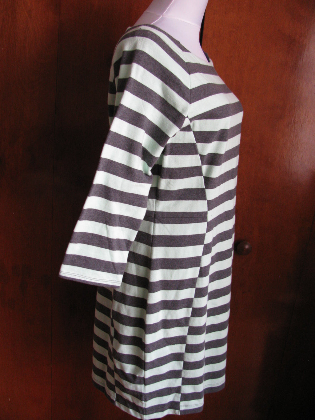 Gap Women's Striped Fitted 3/4 Sleeves Dress New