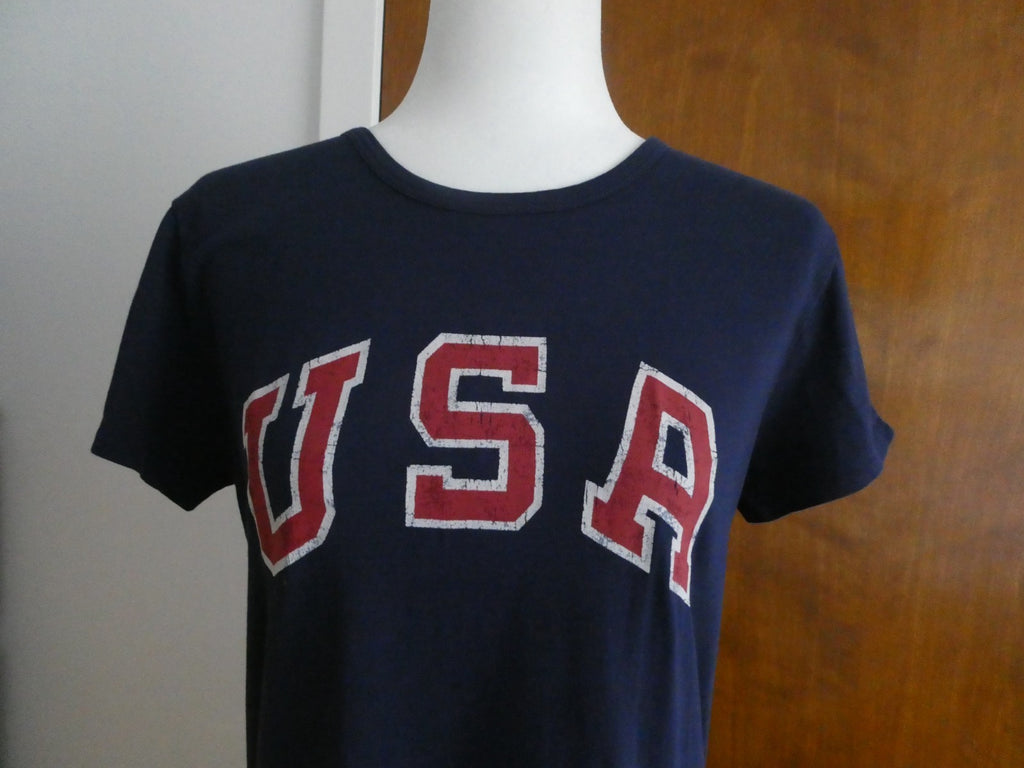 Polo Ralph Lauren 2016 Team USA Olympic Dress Women Navy Blue Cotton USA Graphic