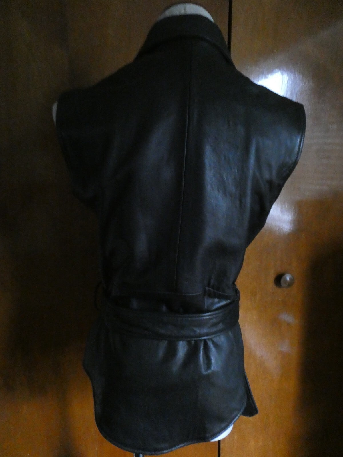 John Michael Designer Black 100% Soft Leather Woman's Vest Size XS
