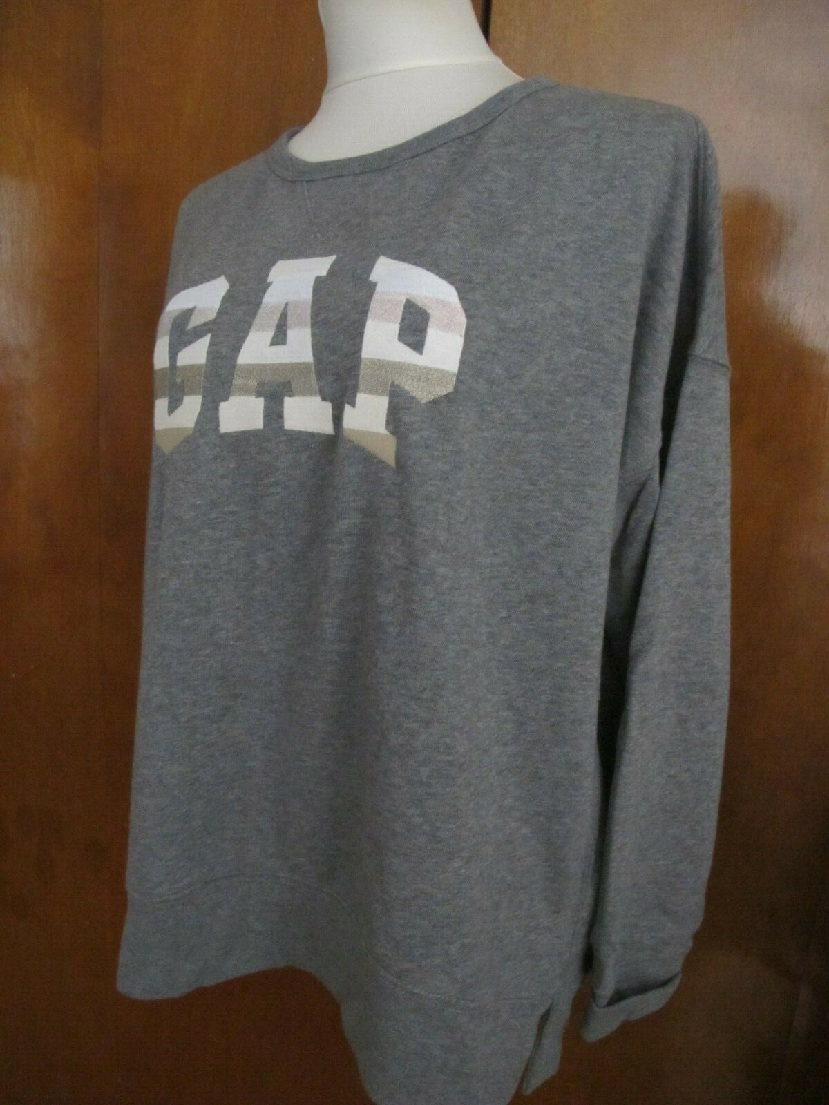 Gap Women's Flannel Cotton Gray Sweater Size Large 