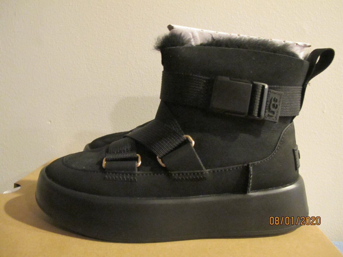 Ugg Australia Women's Black Classic Boom Buckle Combines Sneaker And Boot 5