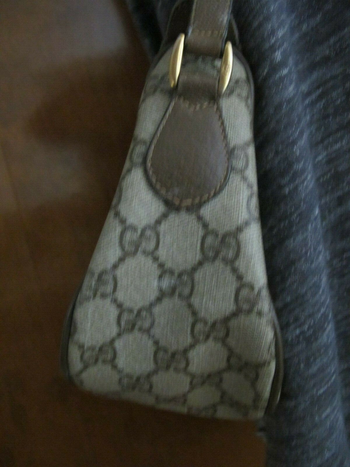 GUCCI Brown Vintage crossbody green & red stripe handbag Mod.89-02-032