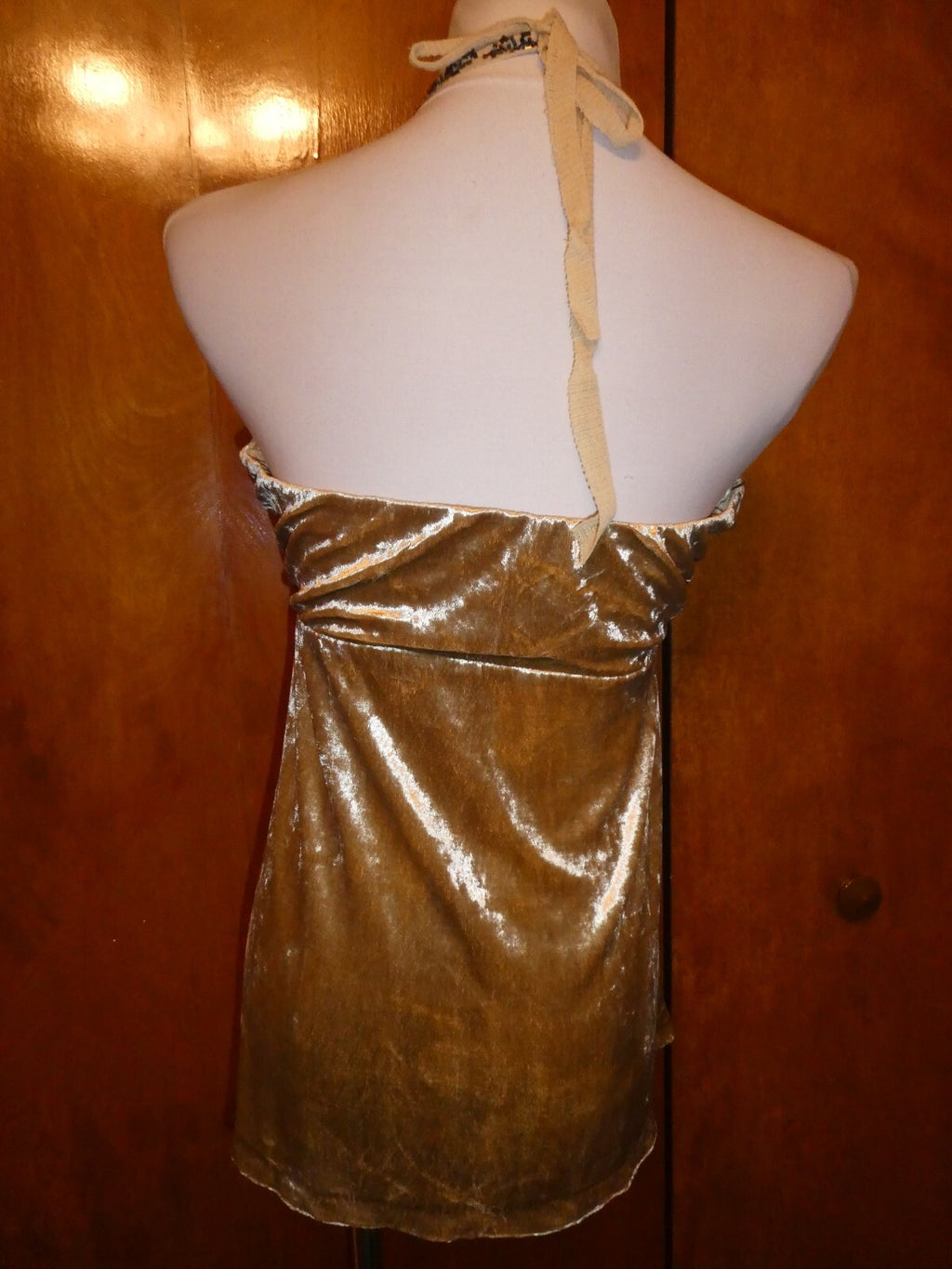 The Limited women's gold jersey halter neck top size large