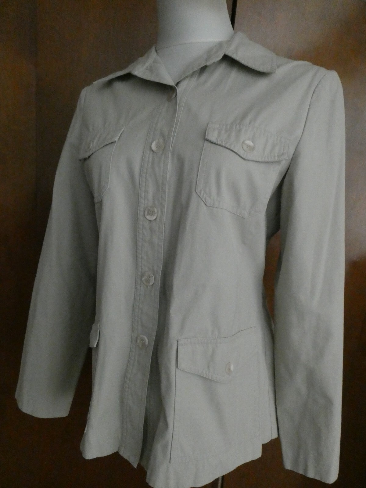New York & Company Women’s Gray Button-Down Cotton Jacket Blazer Size Medium