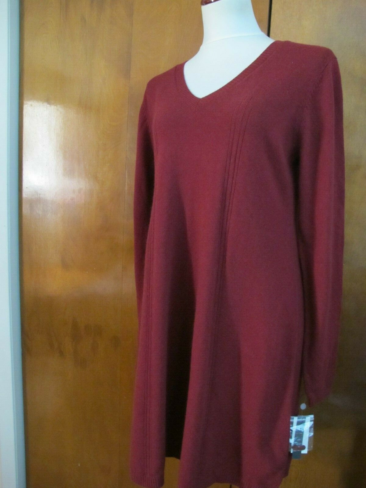 Chelsea &Theodore women's burgundy wool cashmere dress Xlarge Fits Large
