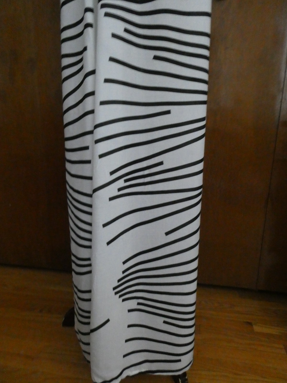 J.Stars Sexy Maxi Dress Off Shoulders Ruffles Multi-Color White/Black Size L/XL