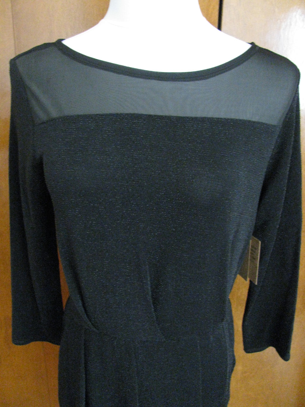 Rachel Roy women's stylish evening black mesh lined dress medium 