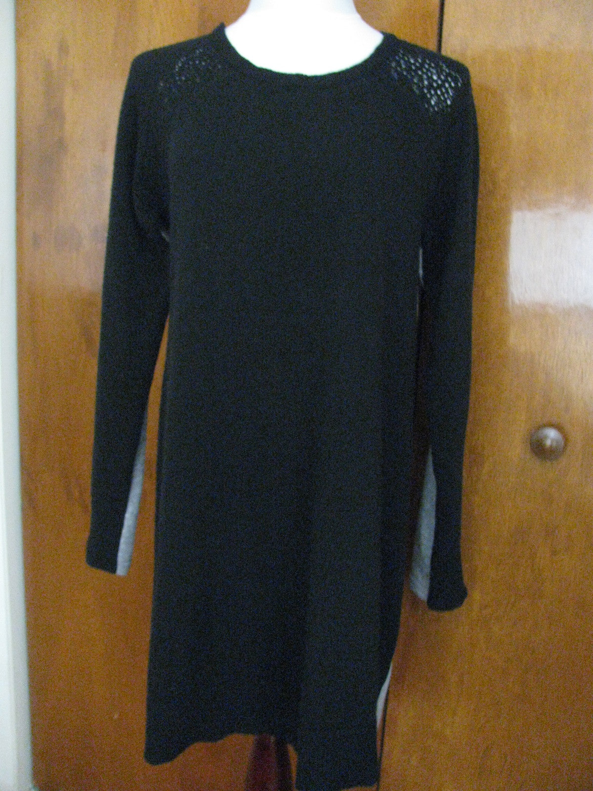 Rachel Roy women’s black gray detailed sweater dress XLarge 