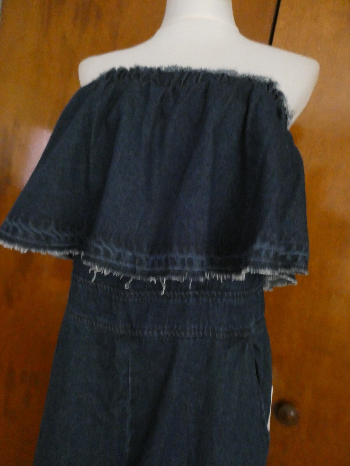 Anthropologie Hei Hei Women’s Blue Denim Jumpsuit Romper Size Large Retail $138