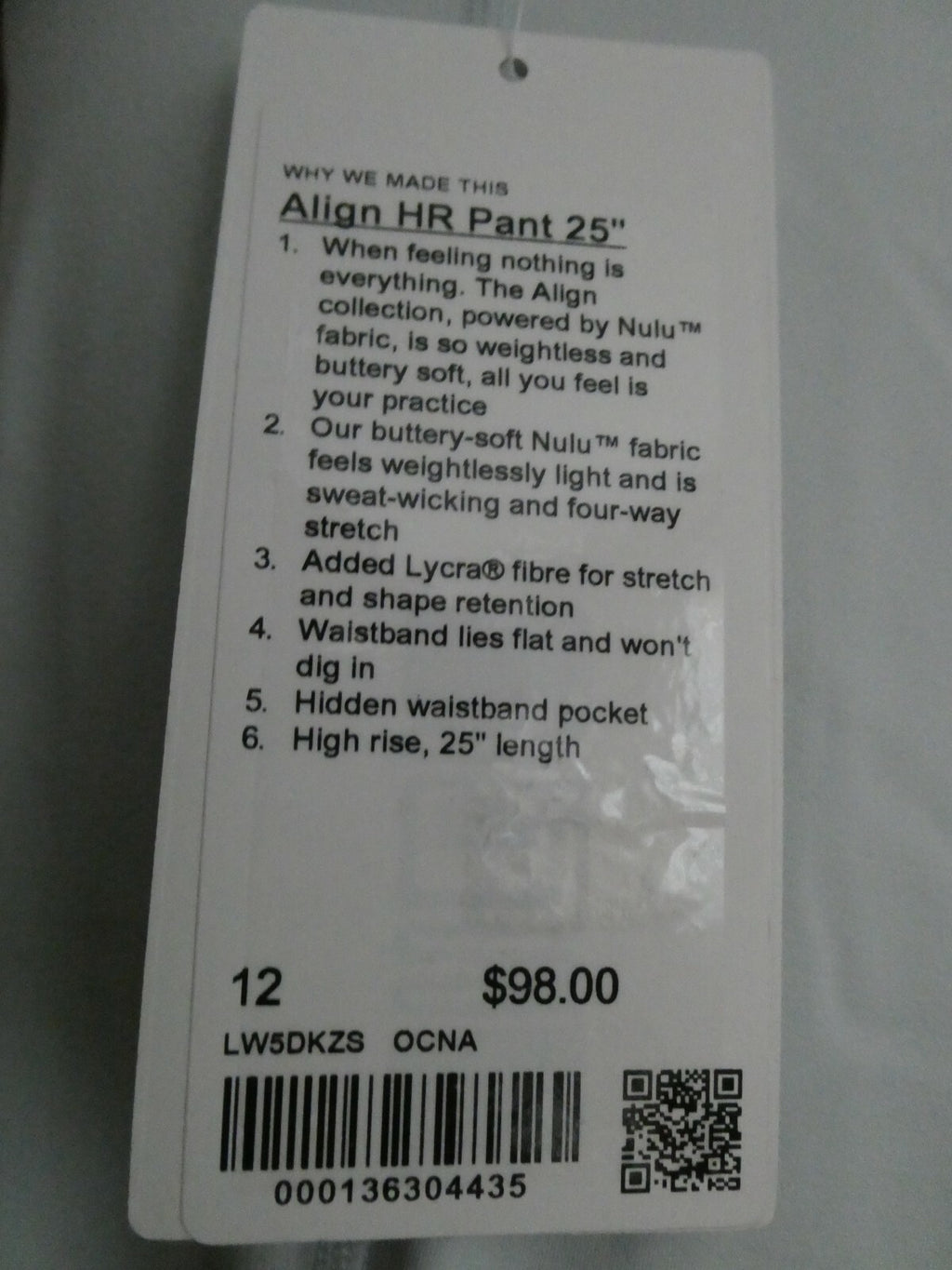 LULUMEN Align Running Pant Tight 25" Light Blue Size US 12