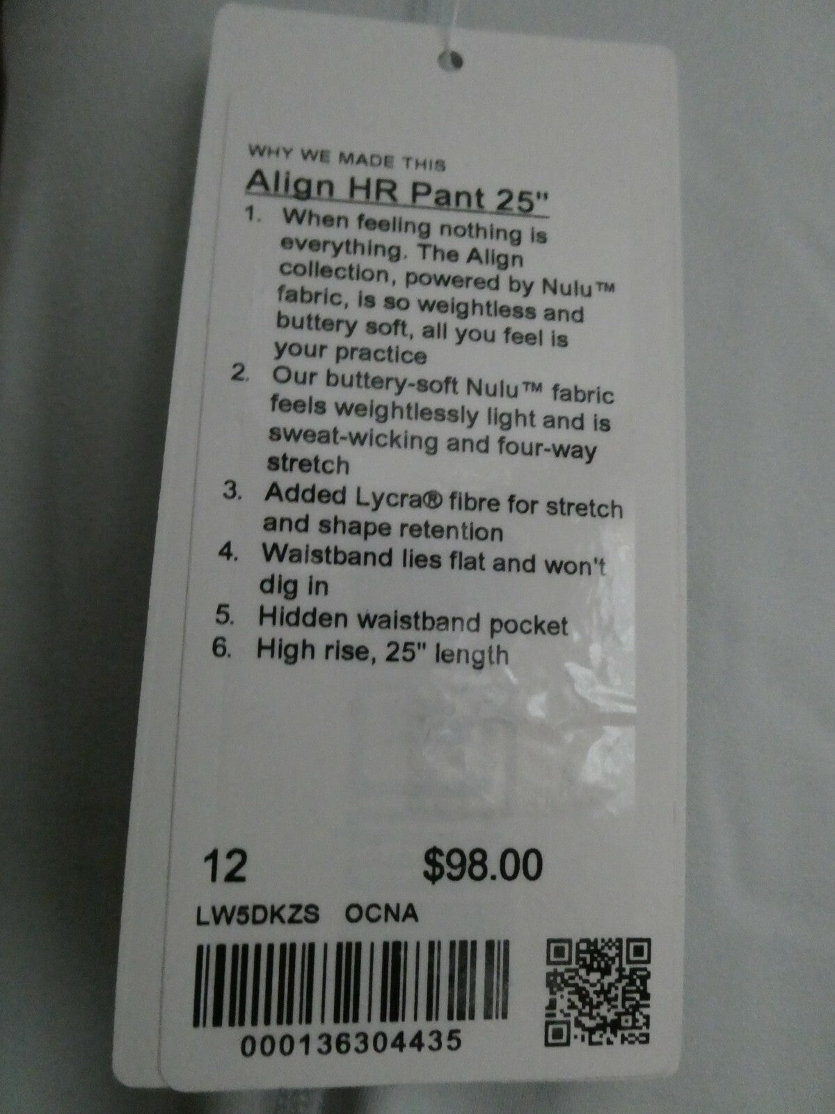 LULUMEN Align Running Pant Tight 25" Light Blue Size US 12