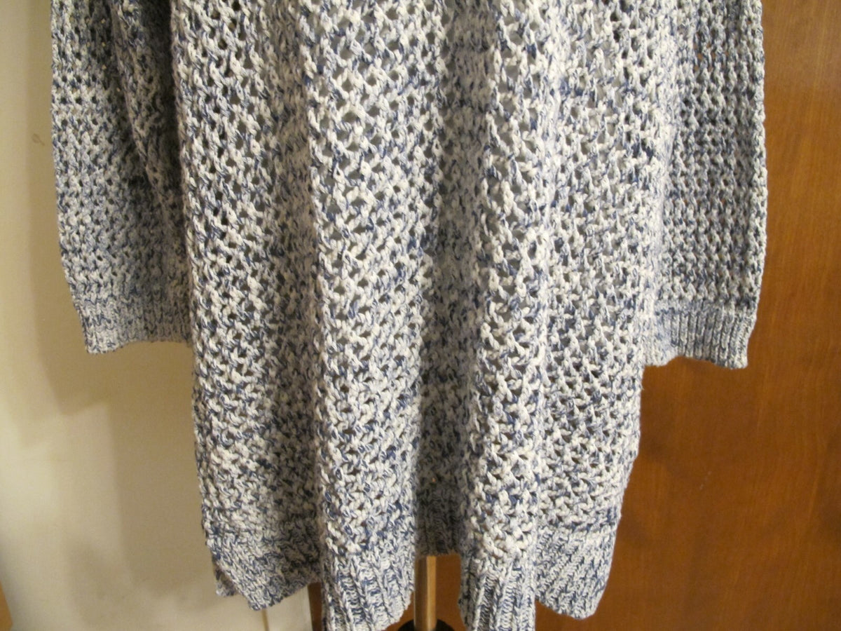 Two By Vince Camuto Women’s Gray Loose Knit  Cotton Sweater Xlarge 