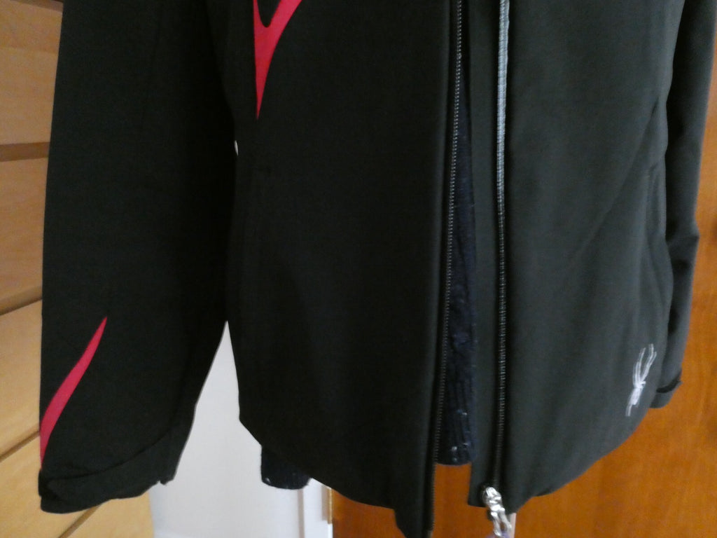 Women’s Spyder 3M Thinsulate Black Hooded Ski Snow Jacket Size 10