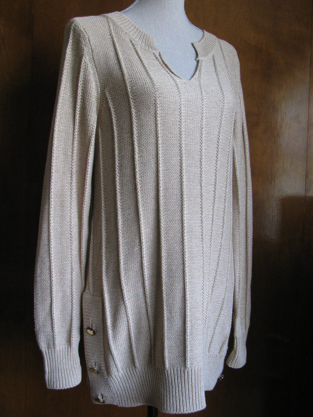 Calvin Klein women's heather safari tunic detailed sweater size Medium NWT
