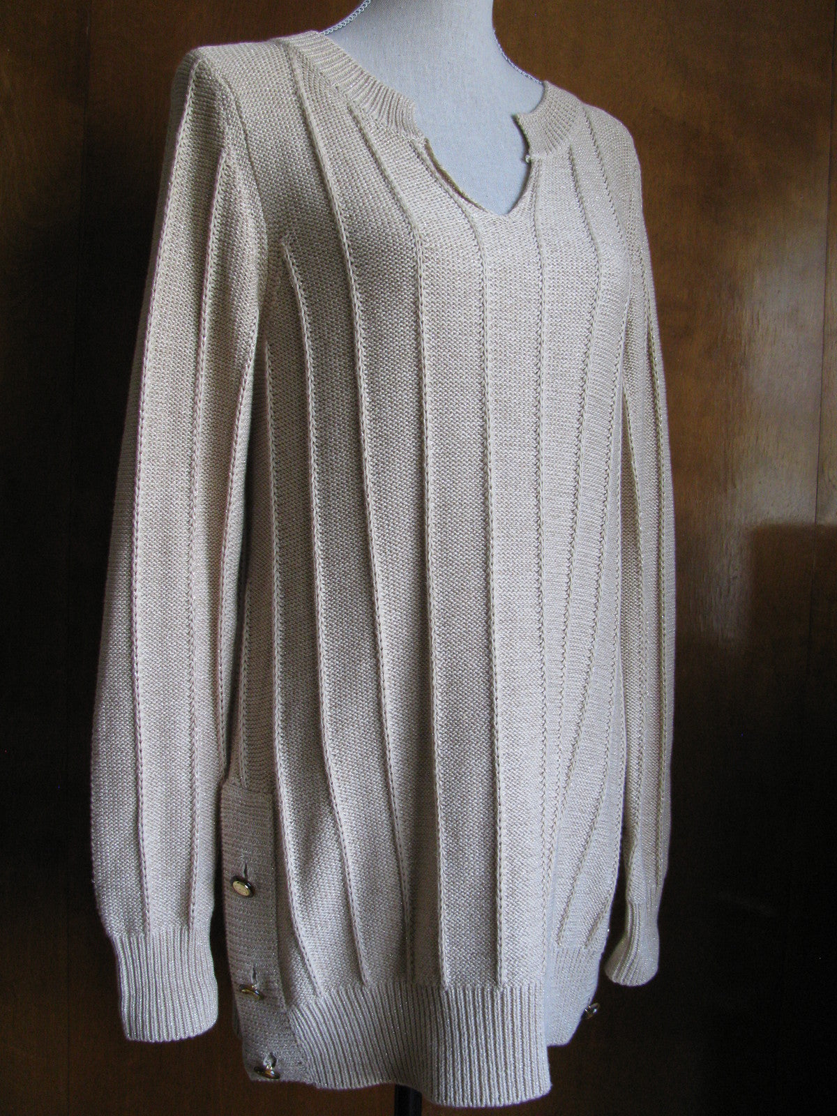 Calvin Klein women's heather safari tunic detailed sweater size Medium NWT