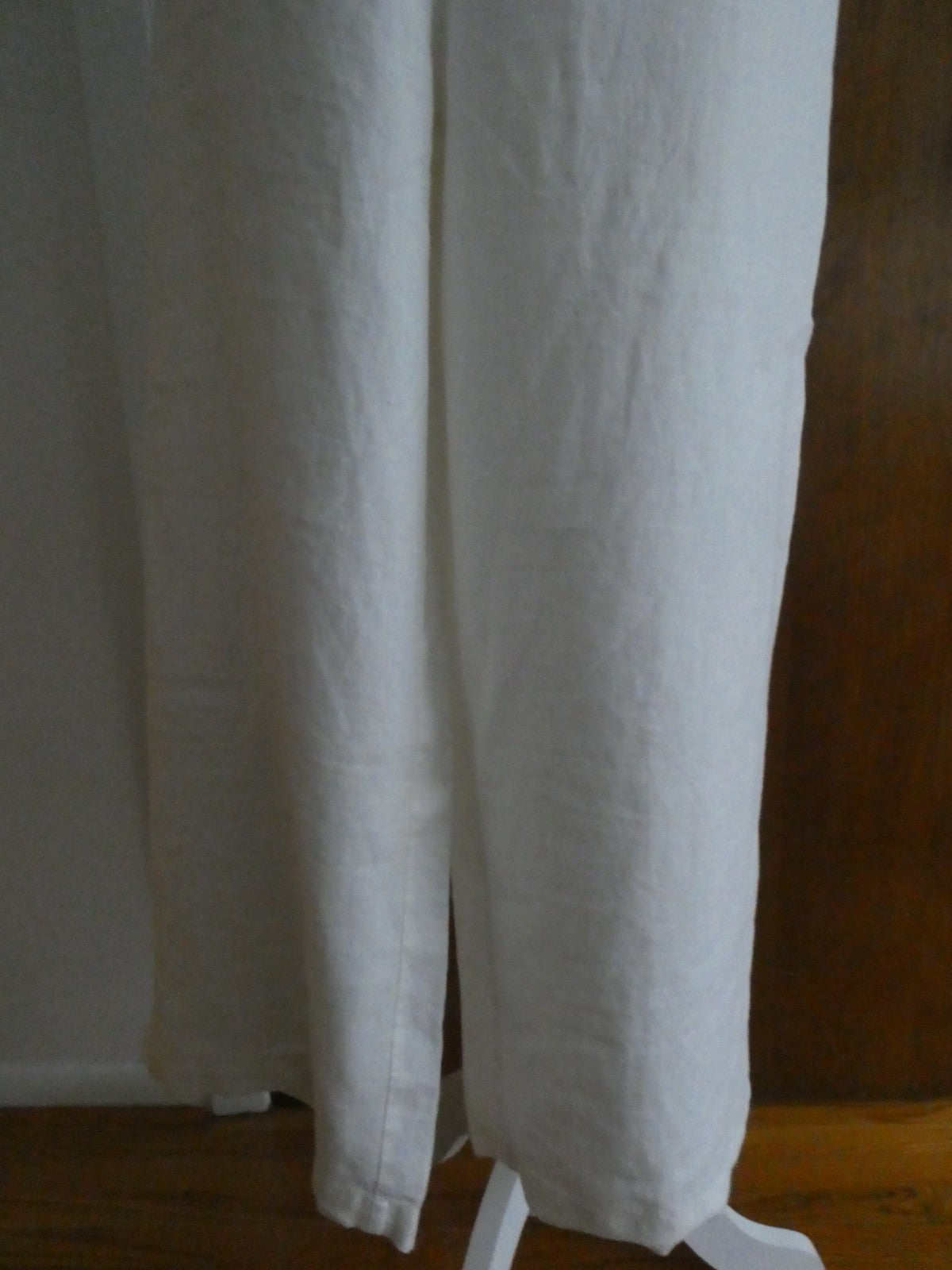M Collection 100% Linen Pants Women Size 14 White Wide Leg Fully Lined NWT