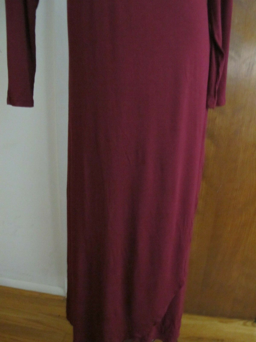 Gap Women's Burgundy Long Sleeves Tie-Waist Maxi Wrap Dress Large Petite 