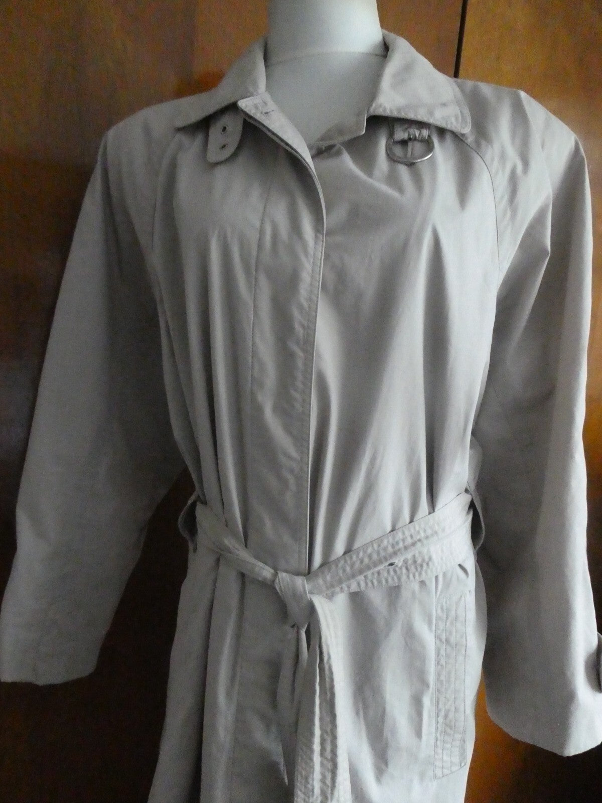 Misty Harbor Women’s Beige Long Trench Coat VTG Size 14