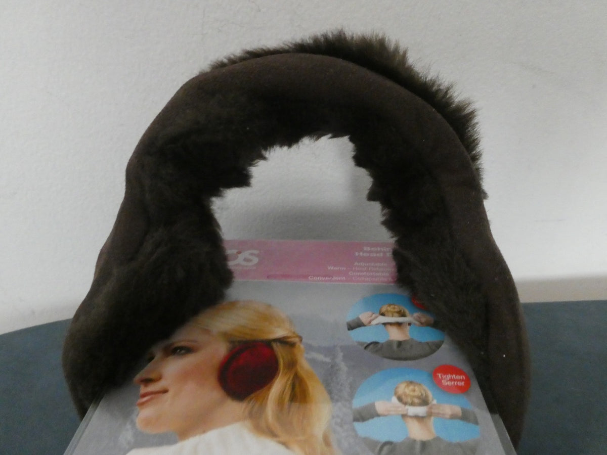 180s Winterlude women cozy fleece ear behind the head brown adjustable one size
