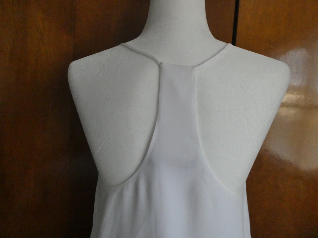 Polo Ralph Lauren Women Cami Top Small White Lined Racerback Triacetate Blend