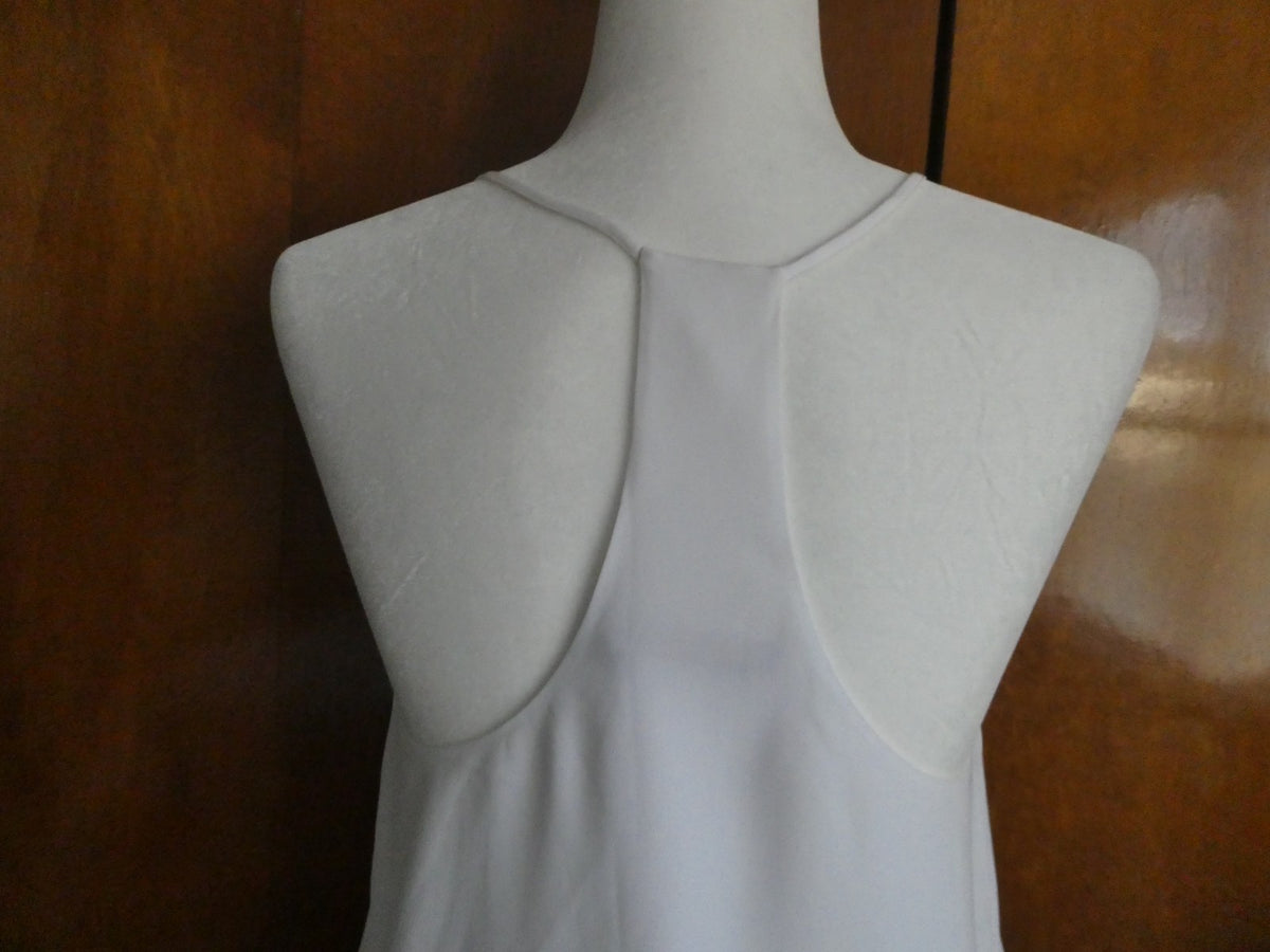 Polo Ralph Lauren Women Cami Top Small White Lined Racerback Triacetate Blend