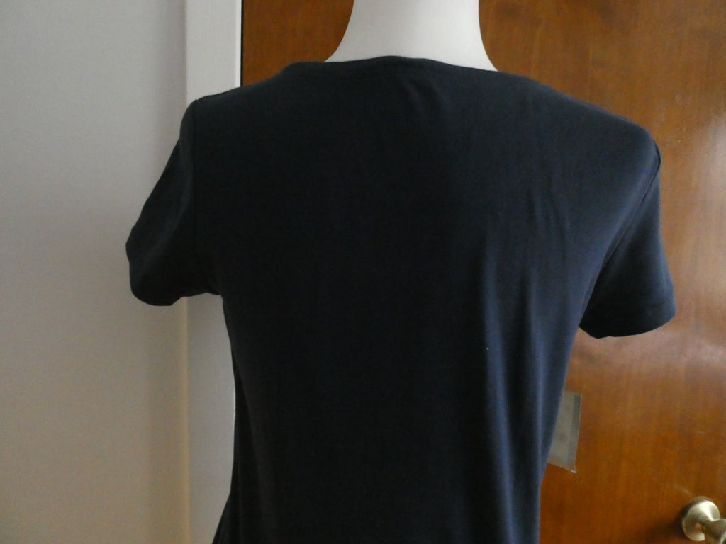 New York &Company women's soft cotton beaded navy top size Medium