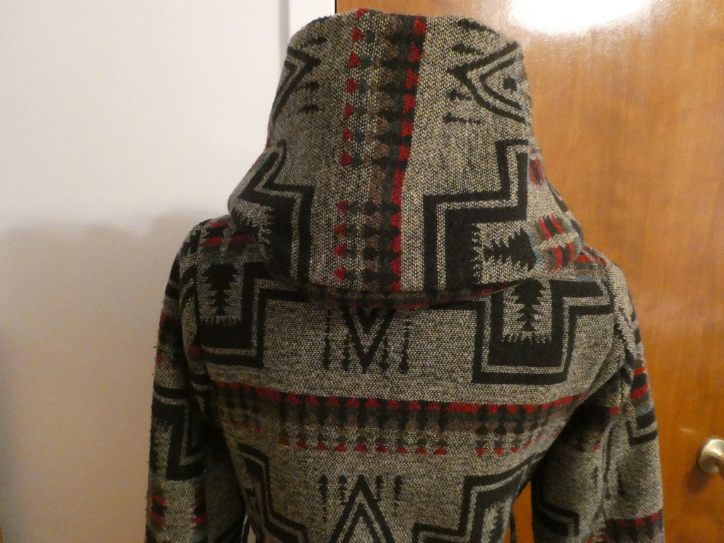 Mossimo Supply Jacket Hooded Brown Multicolor Lined Button Up Size Small
