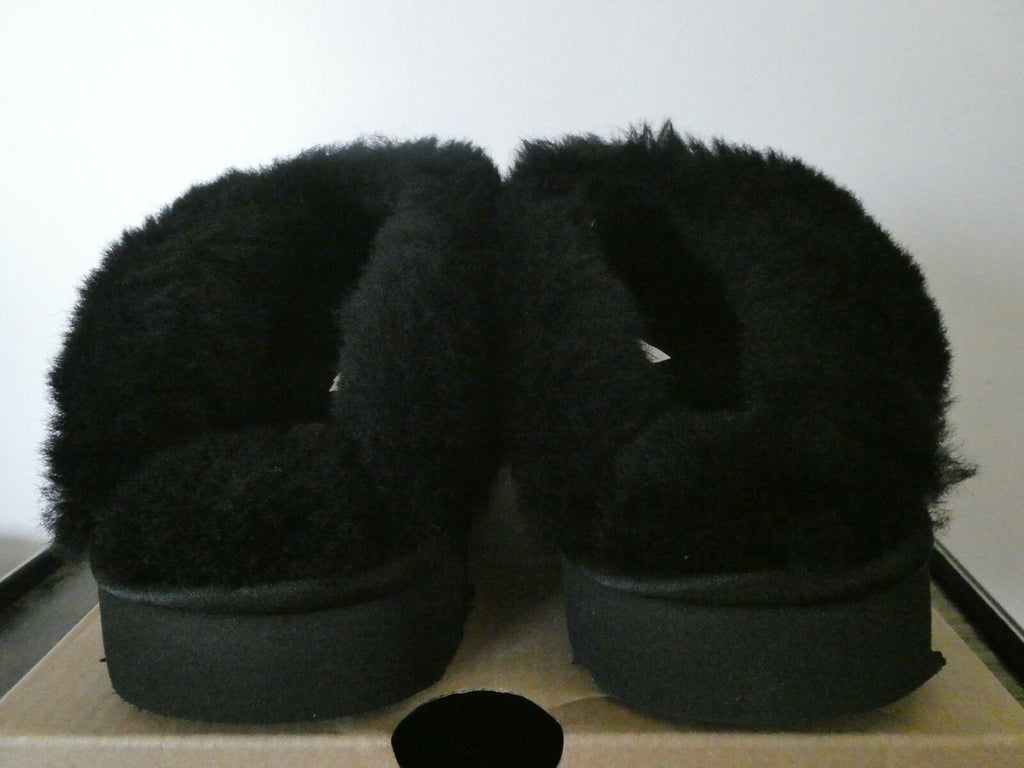 UGG Cluggette Sequins Sheepskin Flux Cozy Women Black Slipper 5,6,7 Style1127490