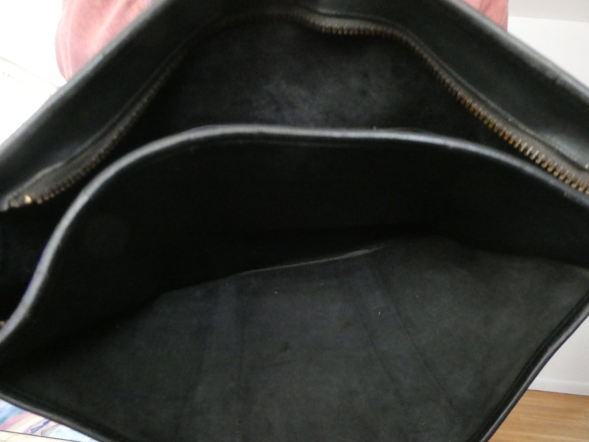 Vintage Authentically Coach Briefcase/ Tote Black Glove-Tanned Leather 570-8625