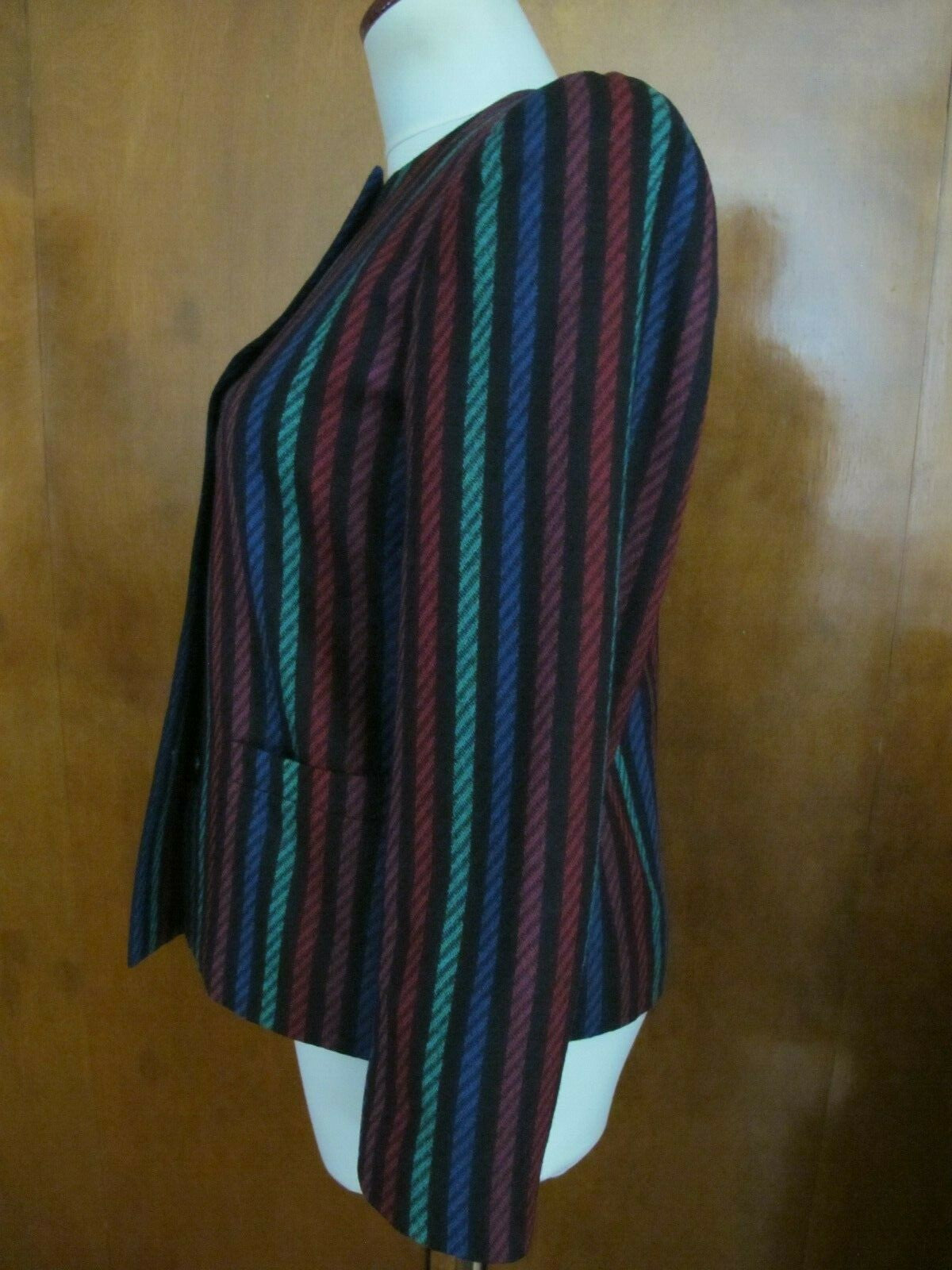 Lloyd Williams Women’s Jacket Blazer Lined Stripes Multi Color 4P pre-owned
