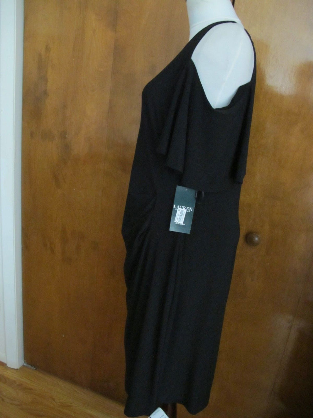 Ralph Lauren women's black cutout gathered lined detailed evening dress 4 
