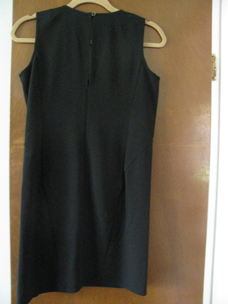 Gap women's black assymetrical pleated cascade dresss size 2P New