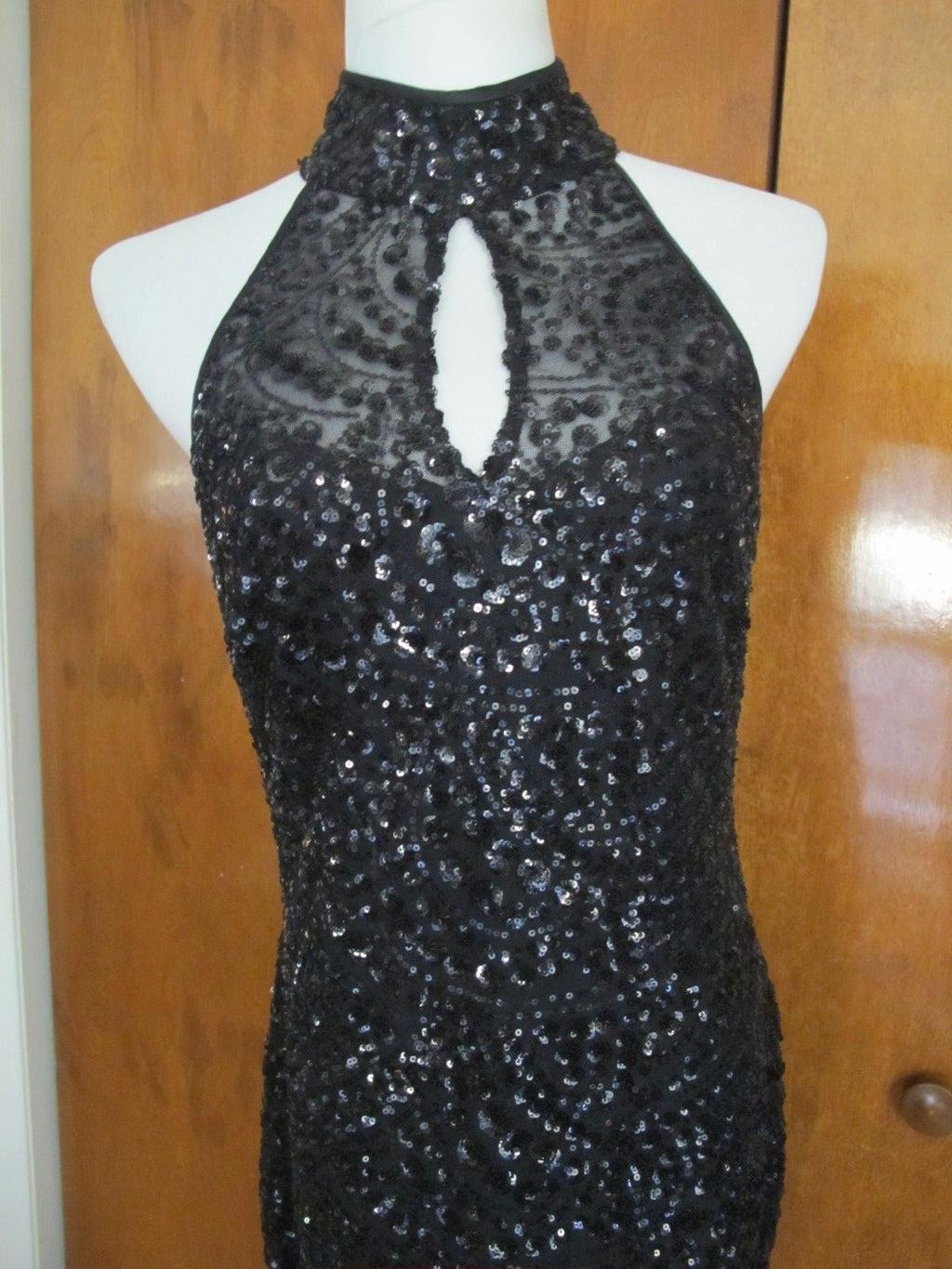 Ralph Lauren women's black sequin evening dress new