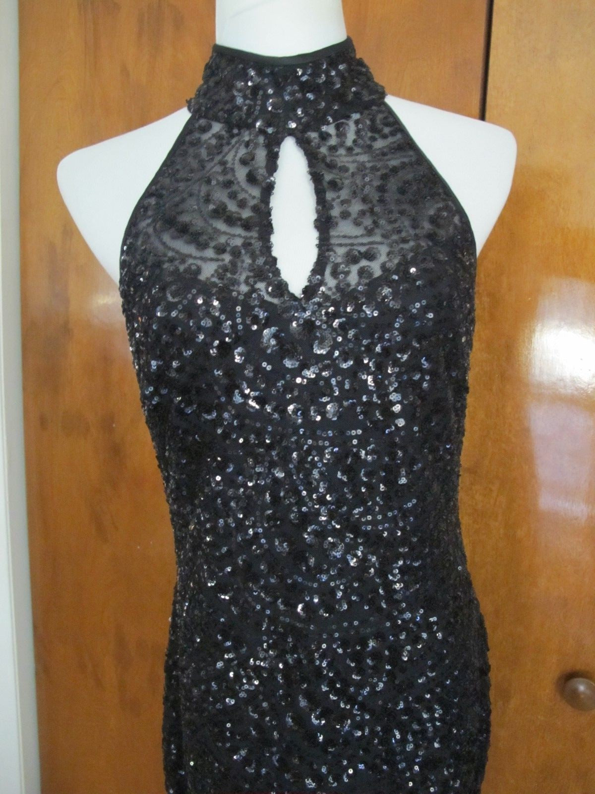Ralph Lauren women's black sequin evening dress new