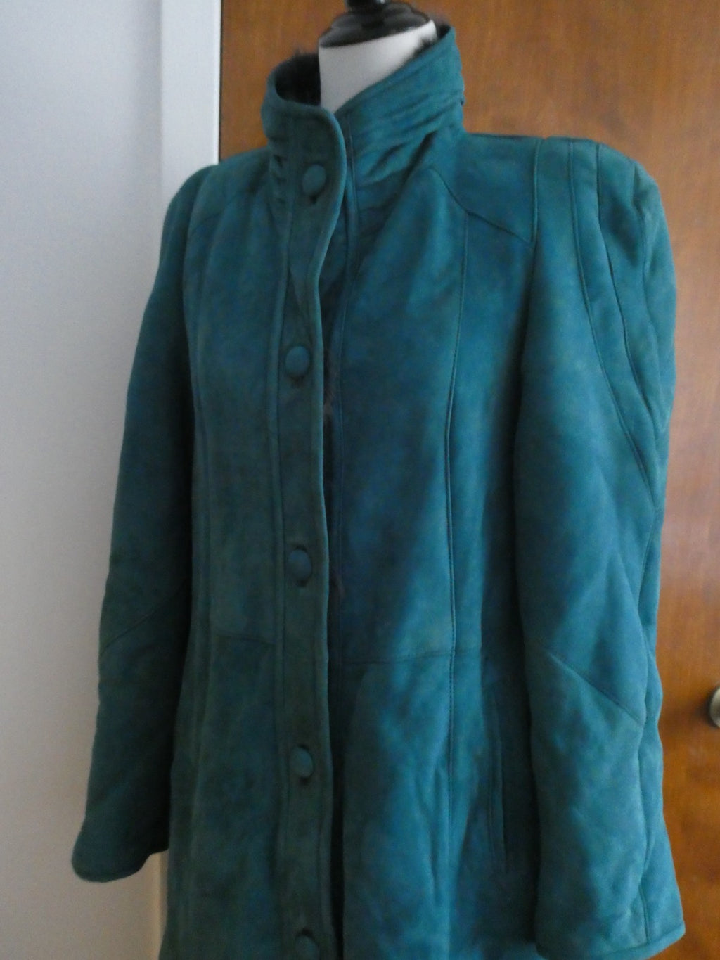 Adarcrea Women Persian Green Teal Shearling Sheepskin Long Winter Coat Spain 10