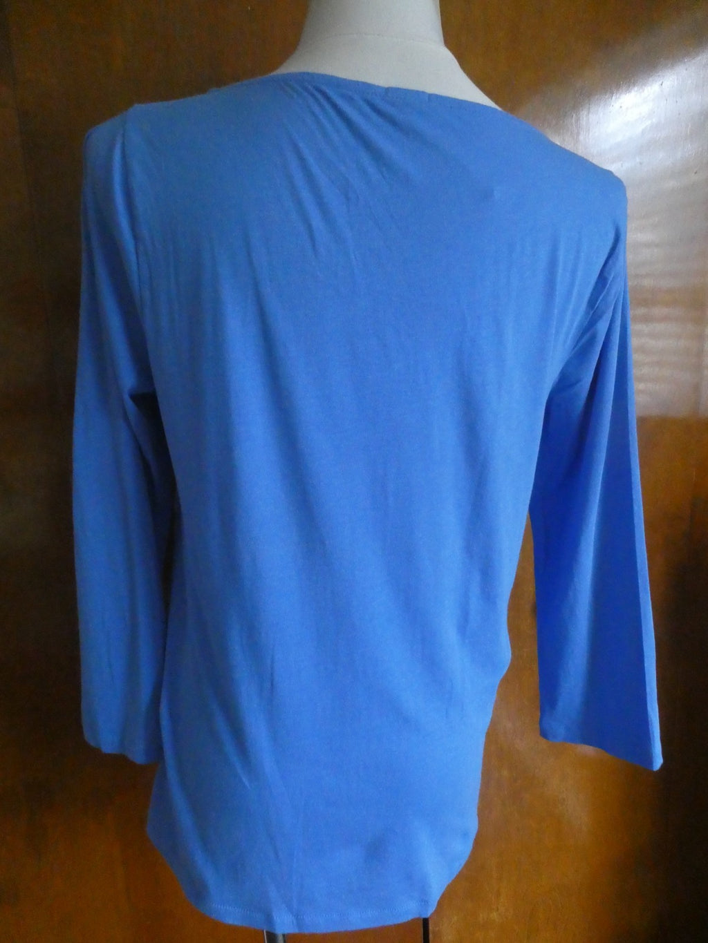 J.CREW  women's blue crewneck soft cotton 3/4 sleeves top Large