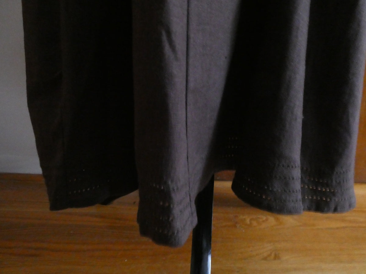 Carole Little Women Brown Lined Midi A-Line Linen/Rayon Detailed Skirt Size 10