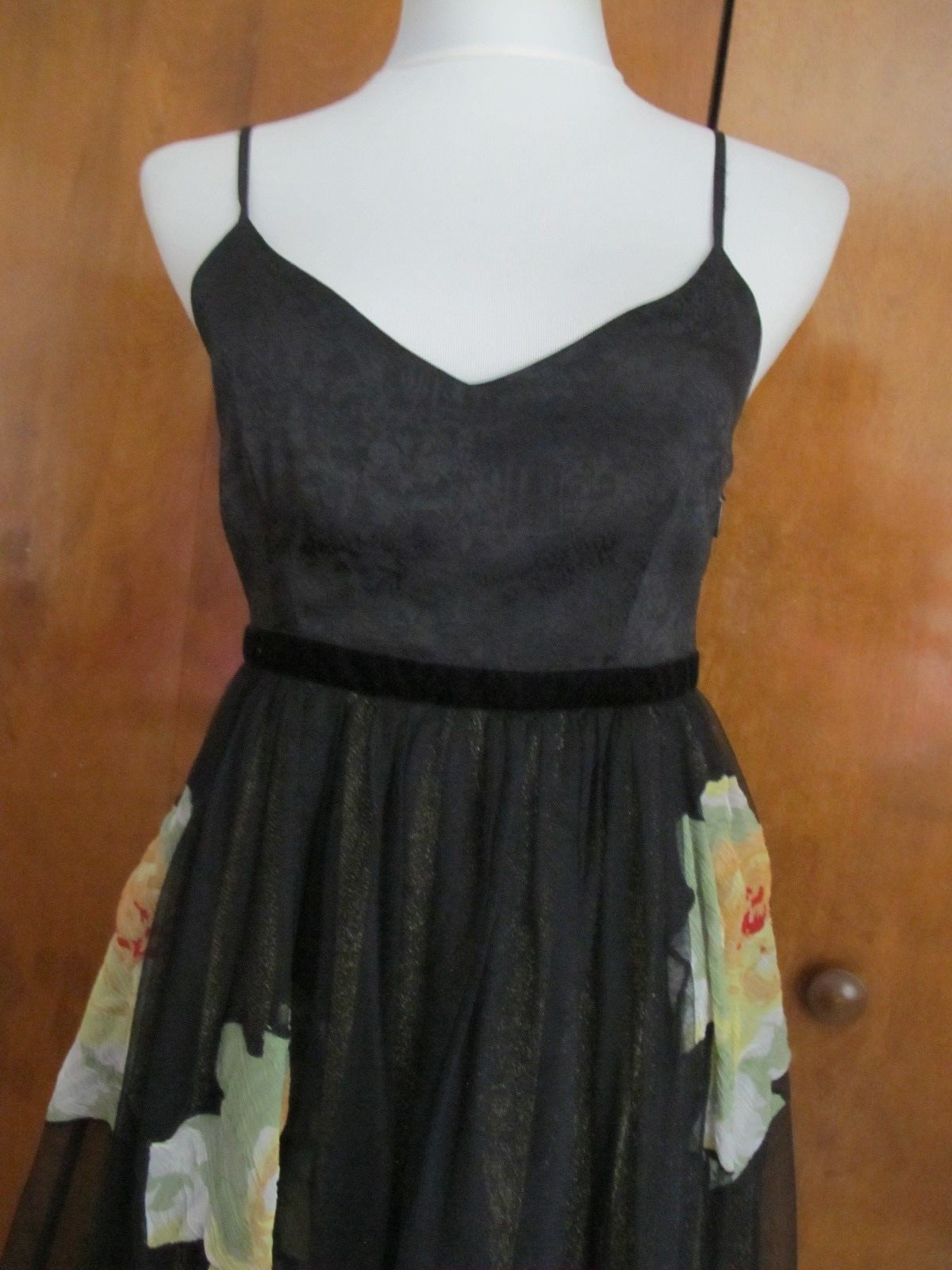 Anthropologie Moulinette Soeurs women's black evening prom graduation dress 2
