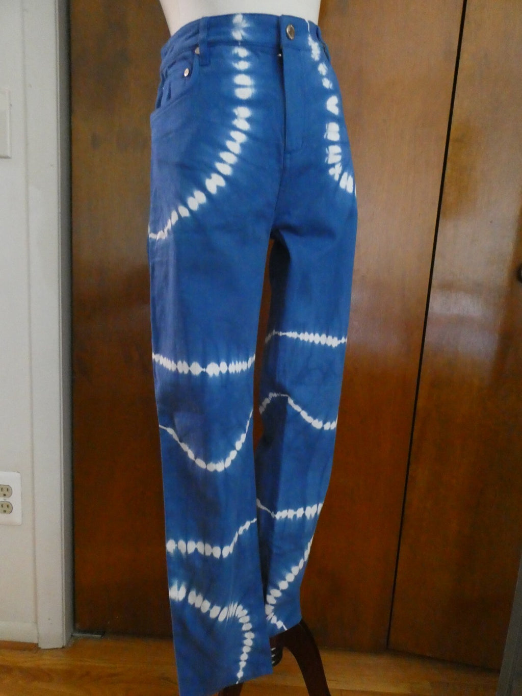 Catherine Malandrino Women's Blue/White Denim Pants Size 32 (fits USA Size 12)