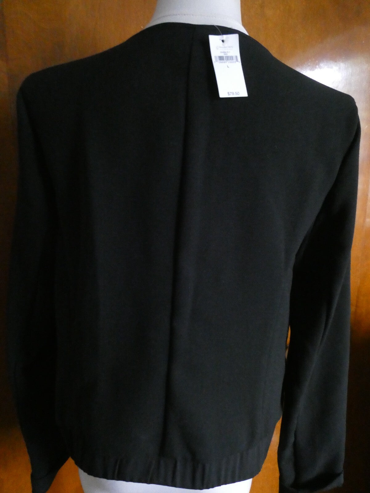 Gap Women's Black Evening Detailed Full Zipper Lined Blazer Size Large