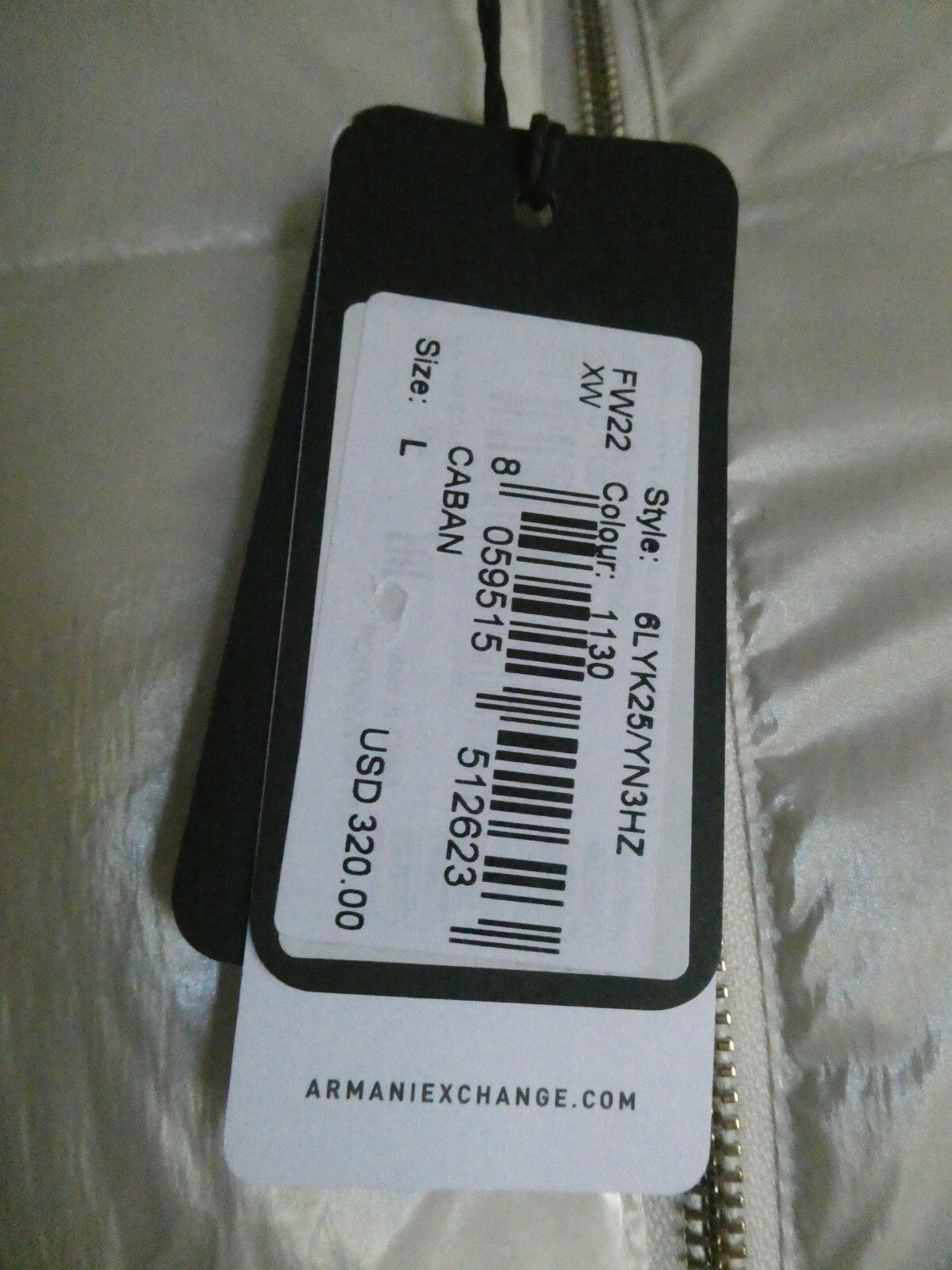 Armani Exchange Women's White Winter Caban Coat Large SKU#6LYK25-YN3HZ-1130