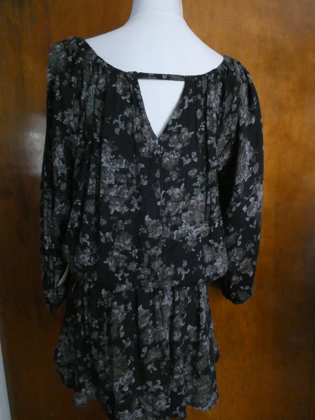 Denim & Supply Ralph Lauren Floral Printed Mini Dress Black Large