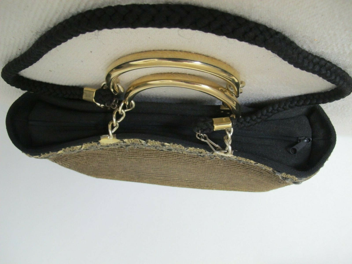 Women's Summer Gold Large Zippered Tote Handbag Made In Italy
