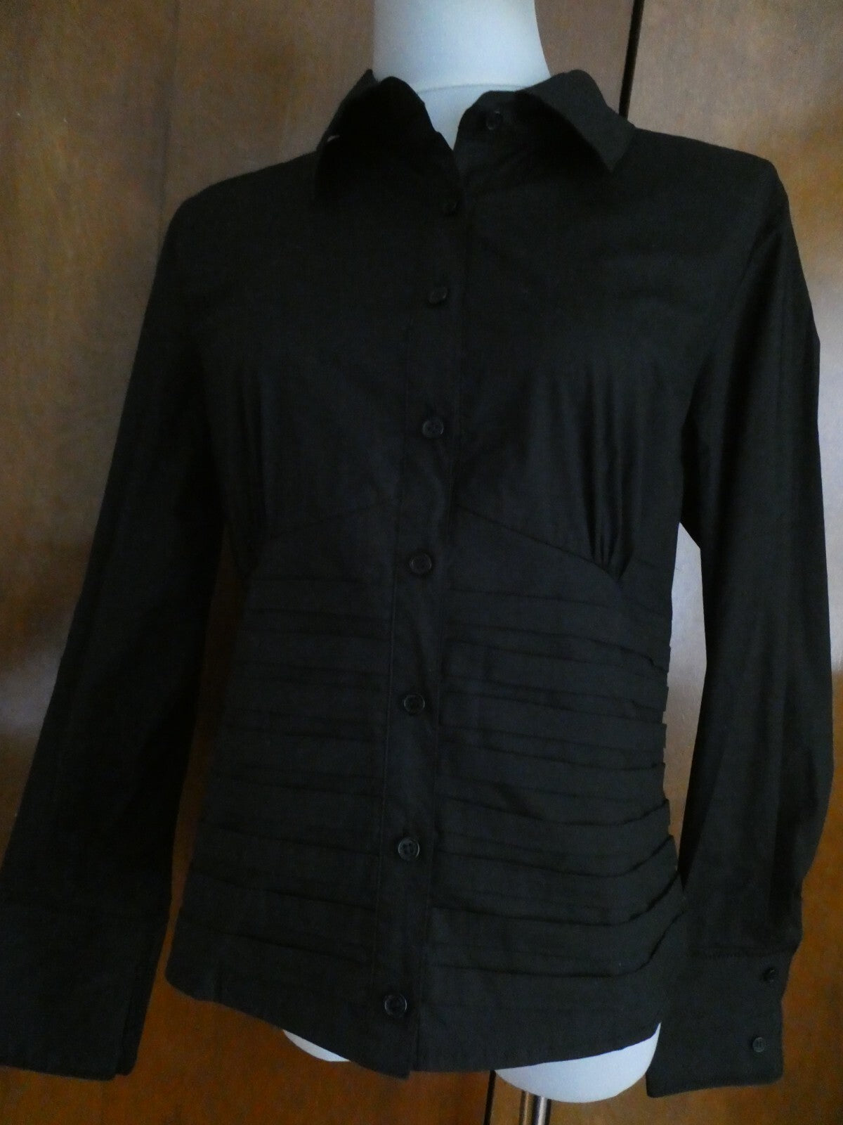 Kenar Women's Black Cotton Detailed Tunic Top Blouse Size 14 (fits size 12)