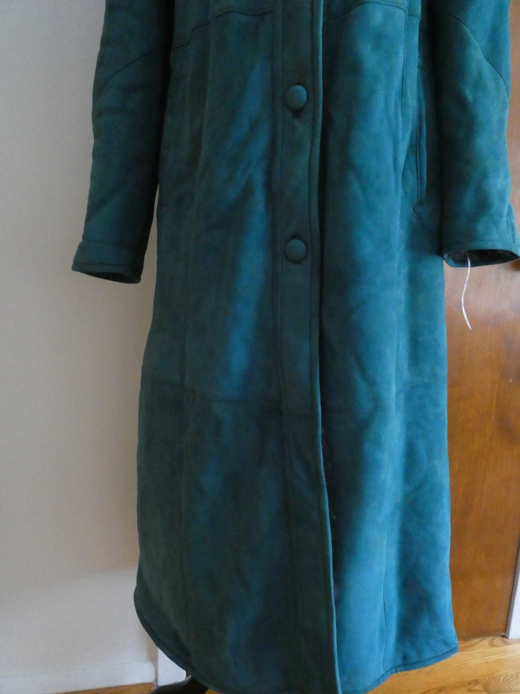 Adarcrea Women Persian Green Teal Shearling Sheepskin Long Winter Coat Spain 10