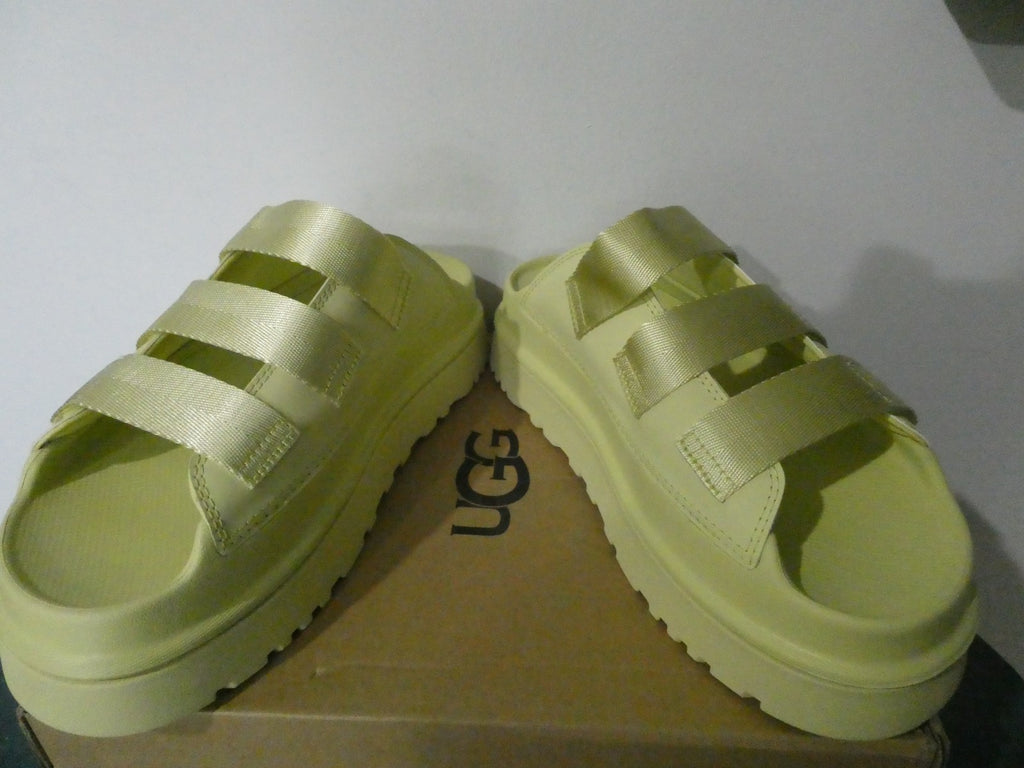 UGG GoldenGlow Slide Sandals Women Yellow Platform 1167430 Adjustable Straps 10